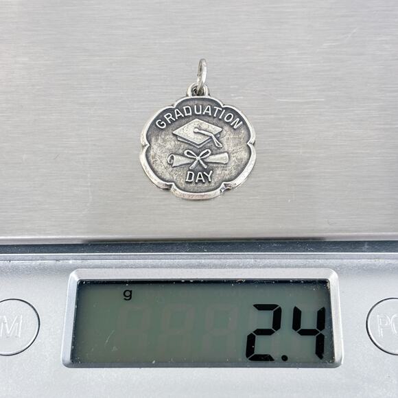 Vintage USA BEAU Sterling Silver 925 2cm Graduation Cap Diploma Charm Pendant - Picture 6 of 7